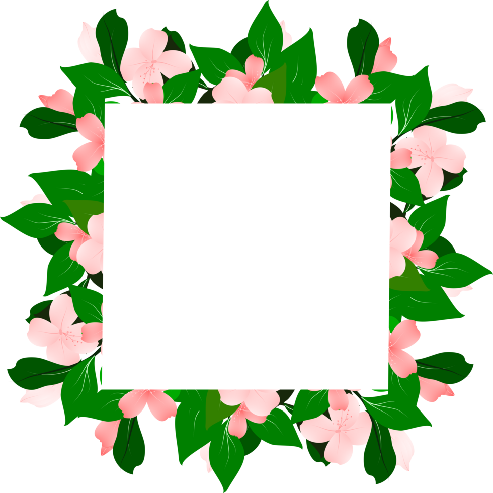 Floral Frame Border Clipart. Botanical Leaves Spring garden Hand Drawn. png