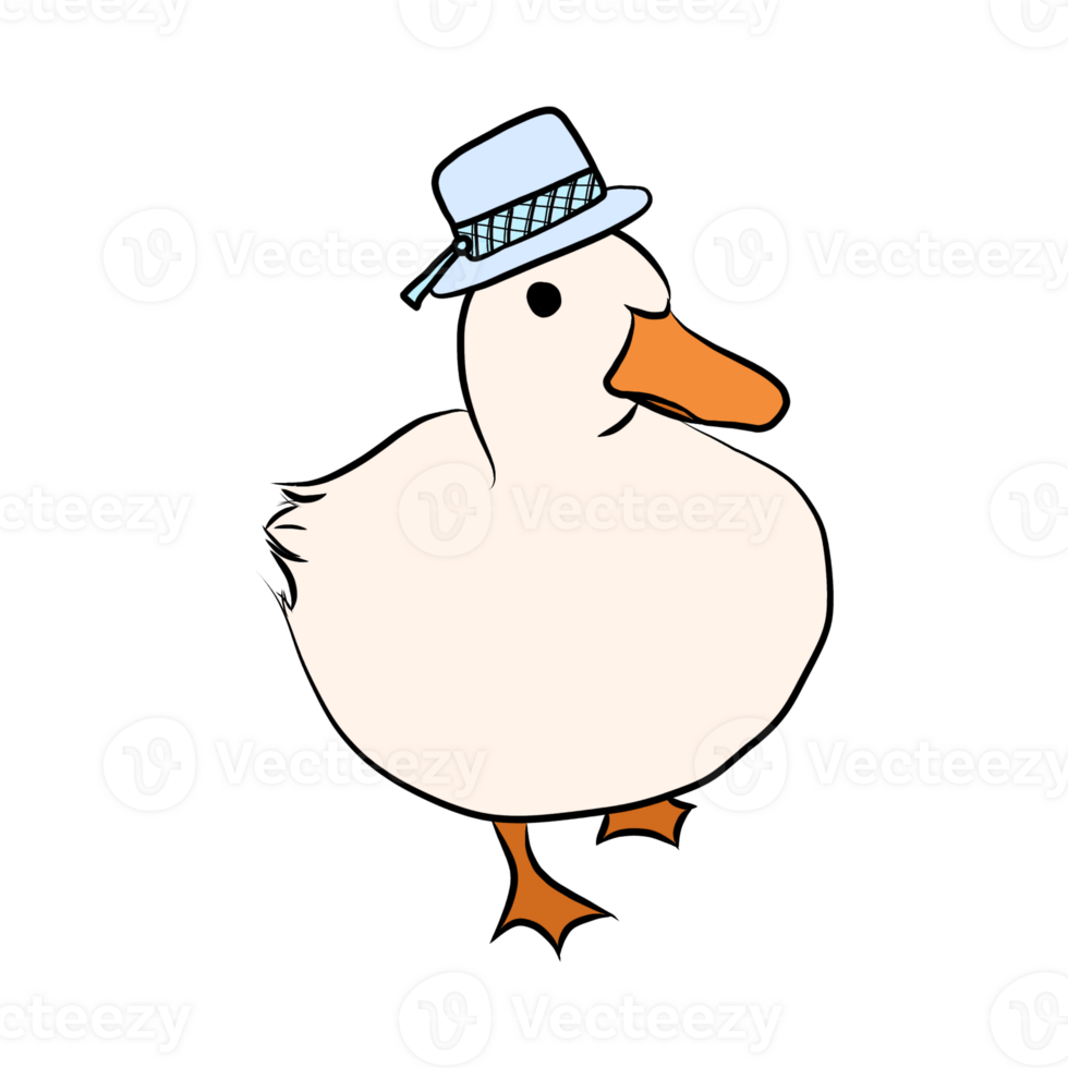 A duck wearing hat png