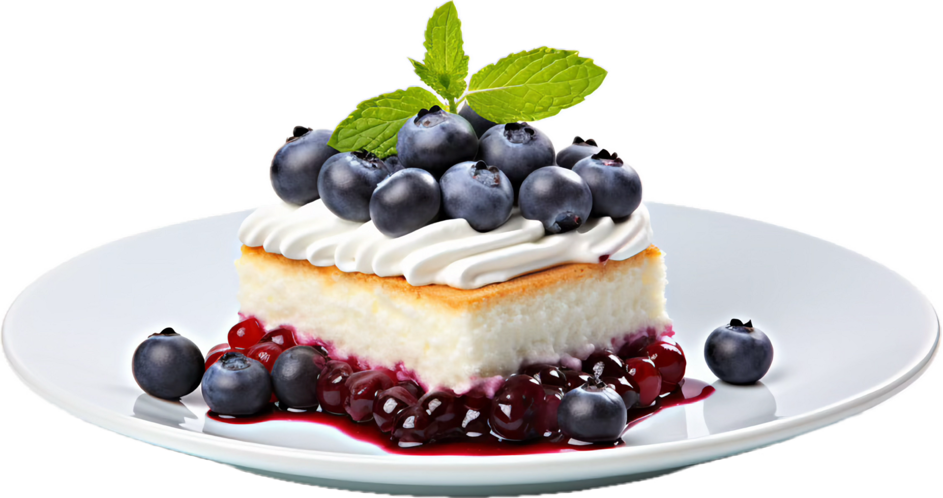 AI generated blueberry cake with fresh berries png