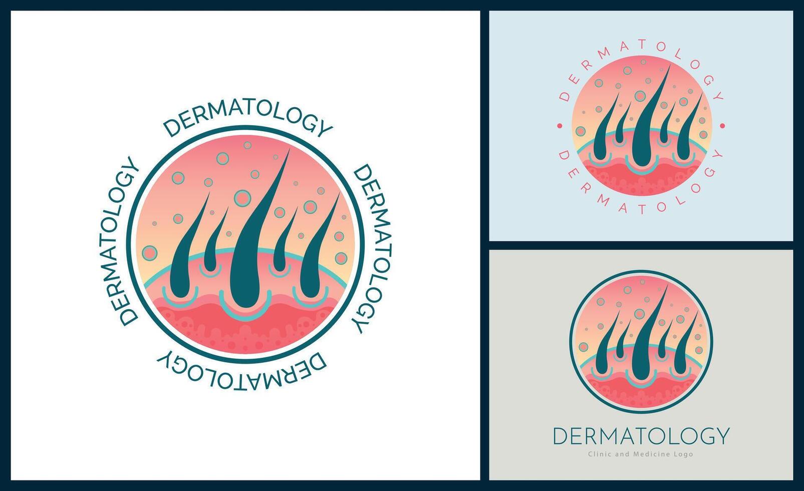 Dermatology skin care clinic and medicine logo template design for brand or company and other vector