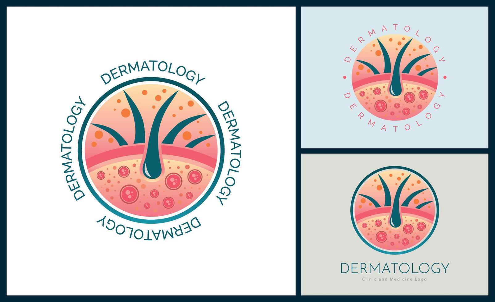 Dermatology skin care clinic and medicine logo template design for brand or company and other vector