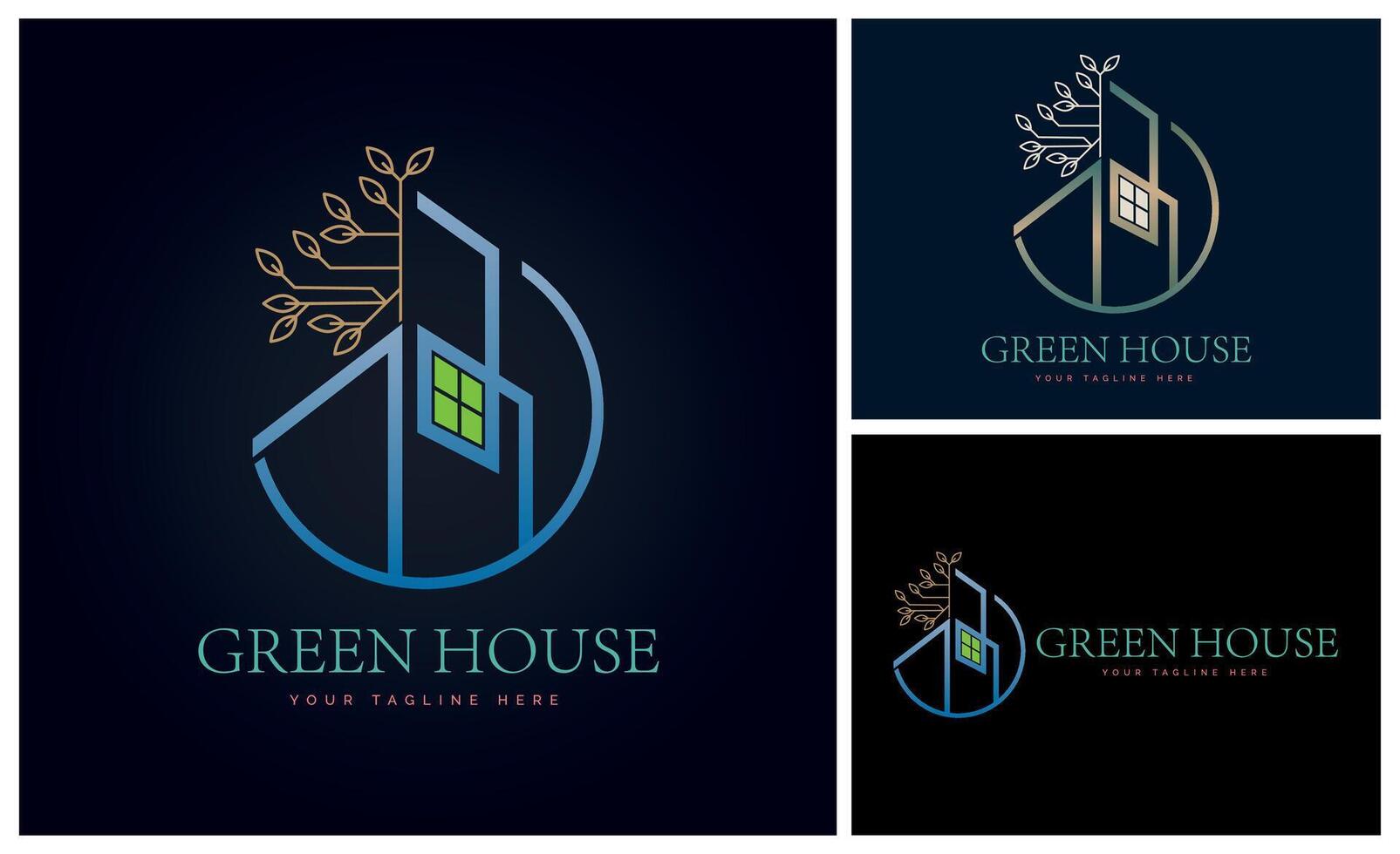 verde casa real inmuebles edificio moderno logo modelo diseño para marca o empresa y otro vector
