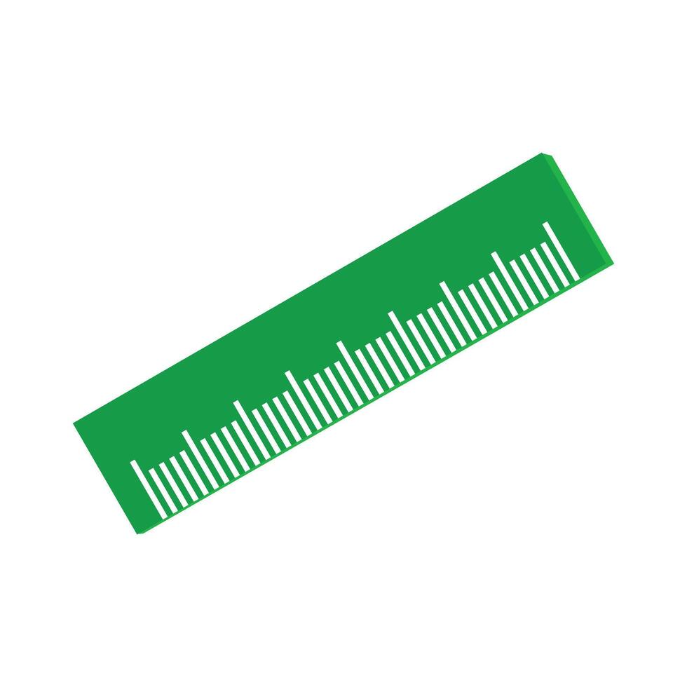 Ruler sign illustration. Green icon on white background. Isolated. stationary element design for office, school, bookstore, etc vector