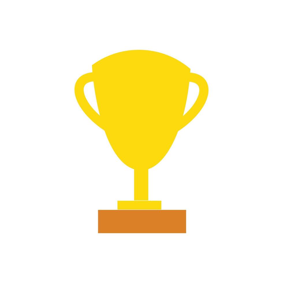 Trophy cup flat icon on white background for web and mobile design. medal design element, symbol of victory. First place, the winner, the best. Achievement design vector