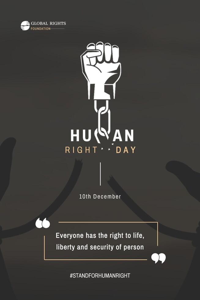 White Red Typography Human Right Campaign template