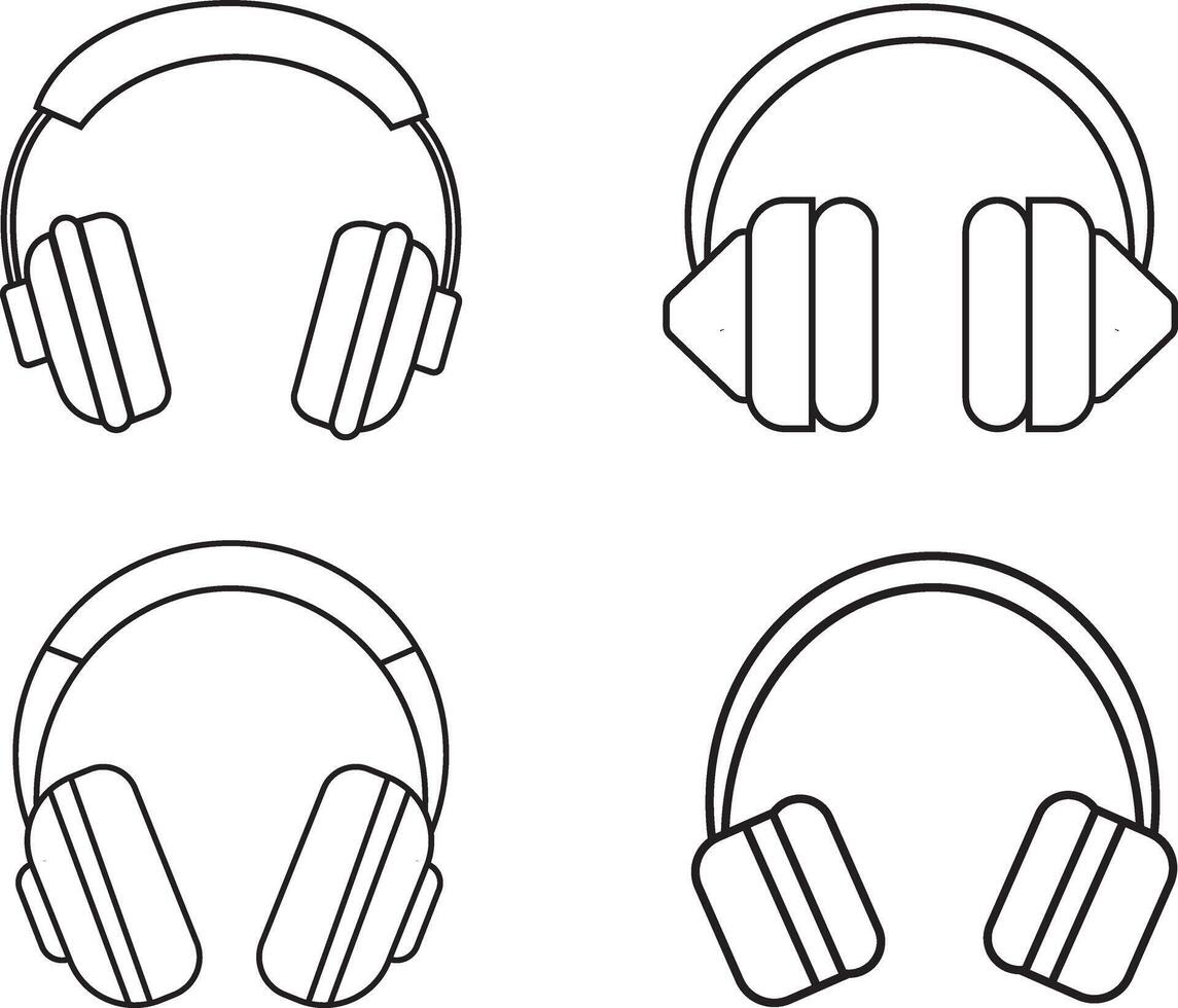 4 Free Headphone Vector Line Art