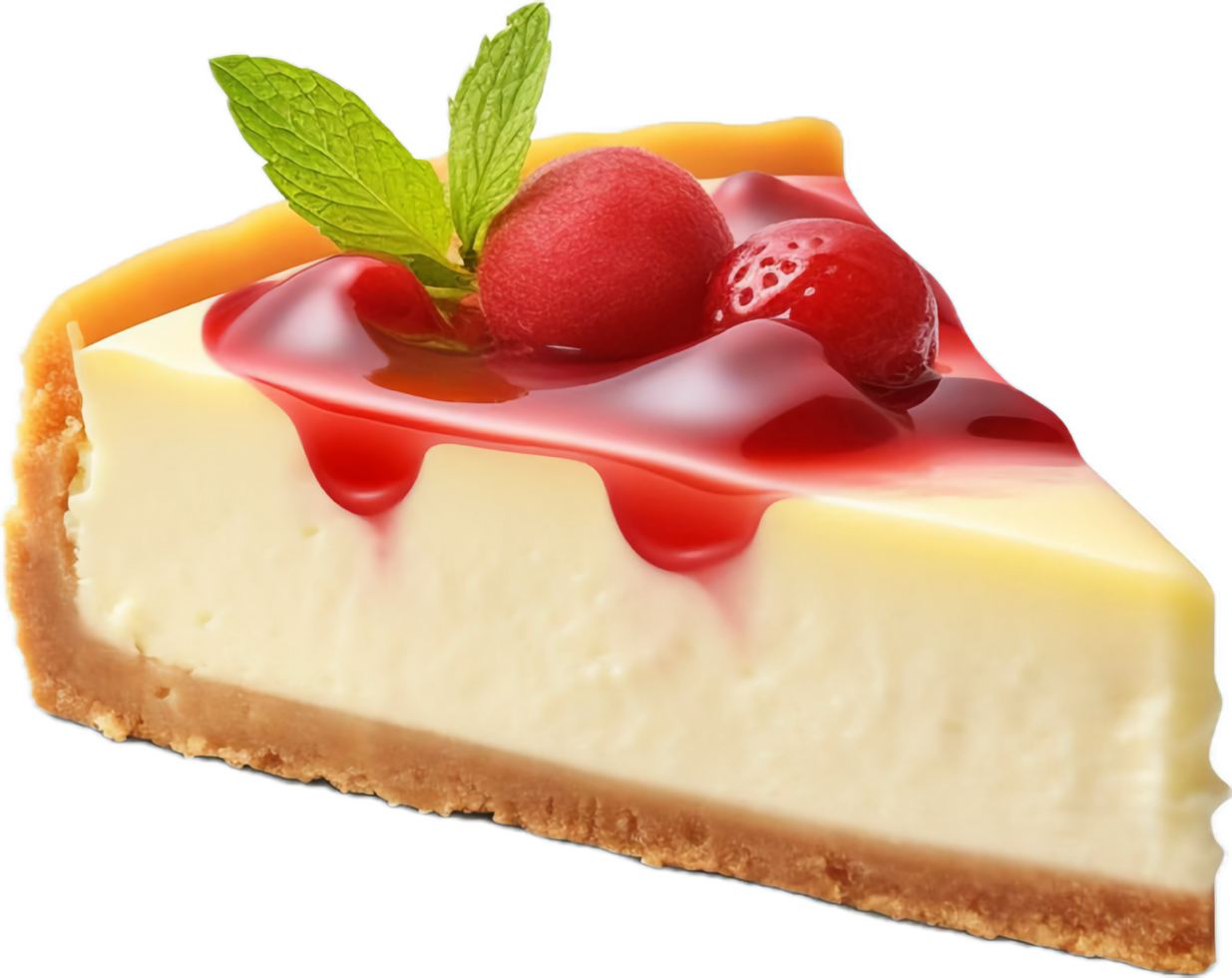 AI generated cheesecake slice png