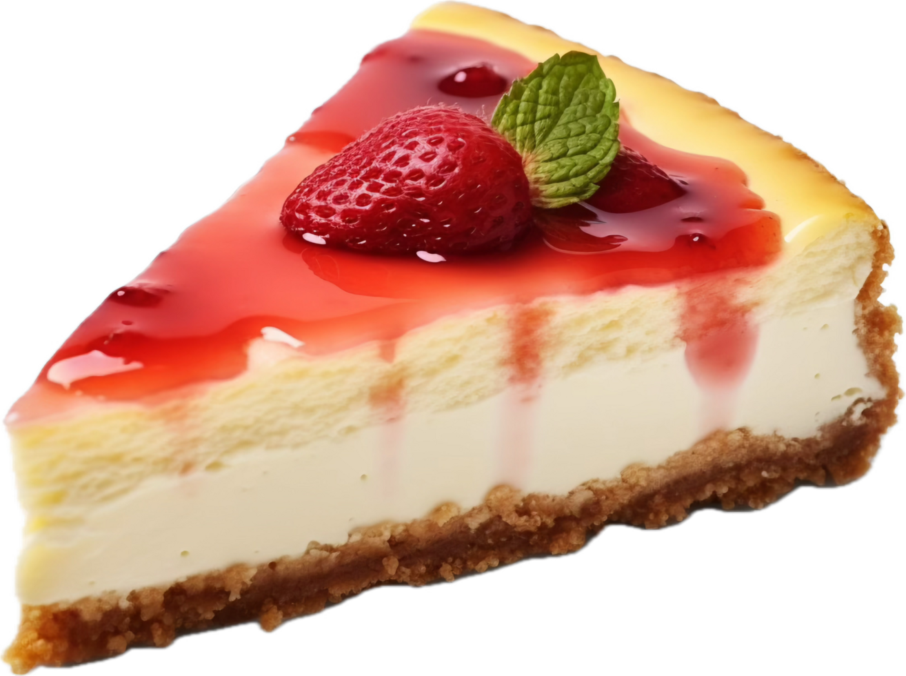 AI generated cheesecake slice png