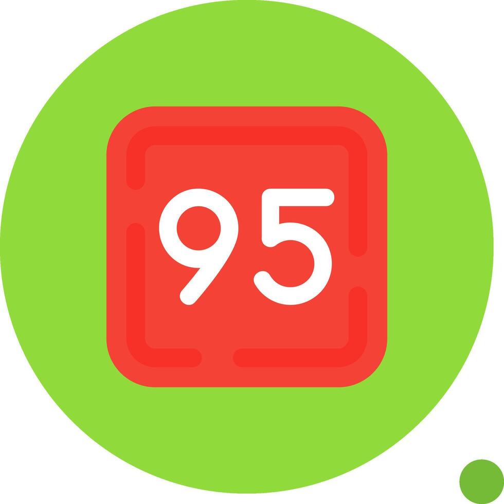 Ninety Five Long Circle Icon vector