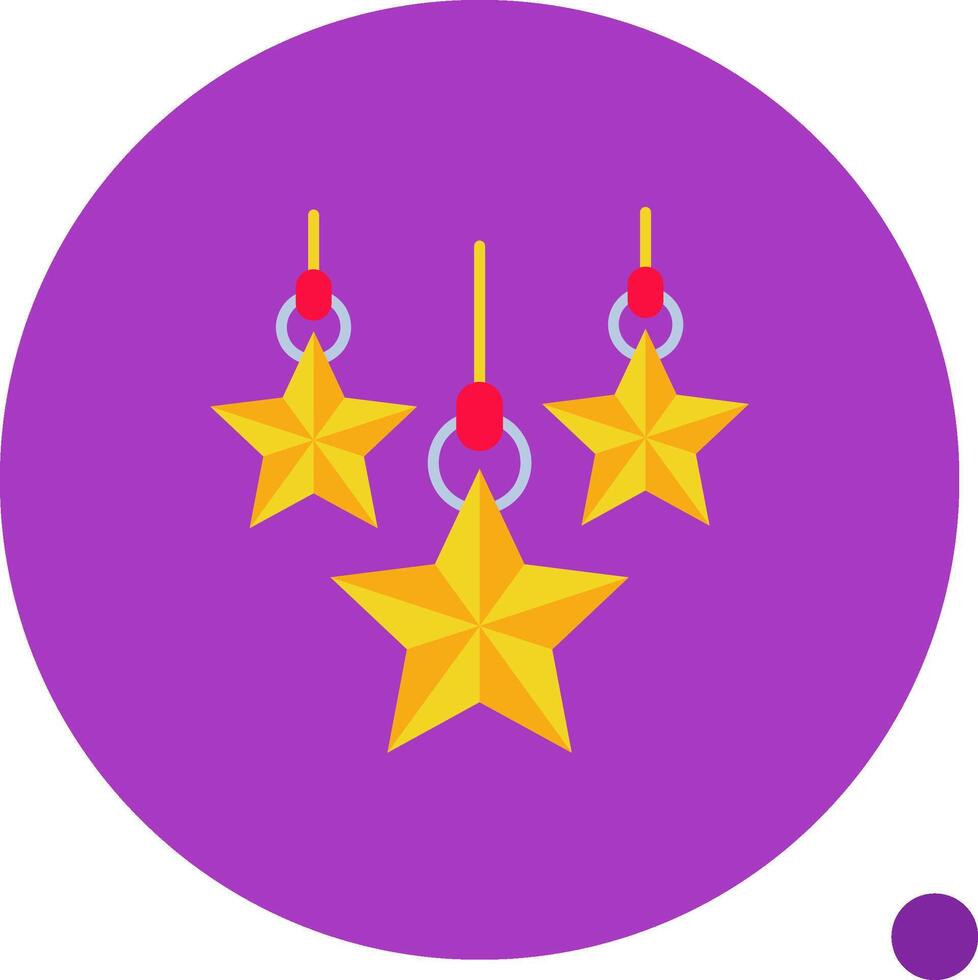 Navidad estrella largo circulo icono vector