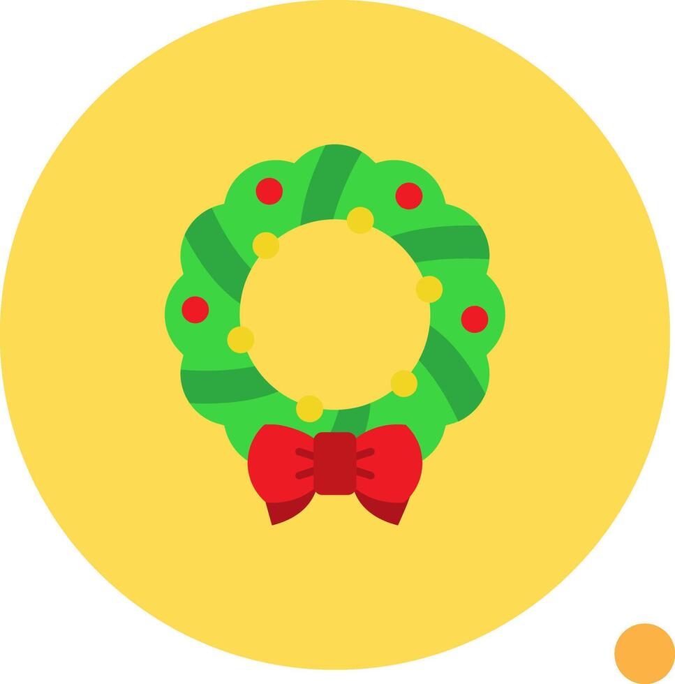 Christmas wreath Long Circle Icon vector