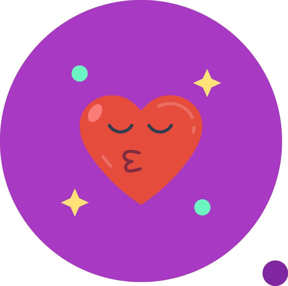 Kiss Long Circle Icon vector