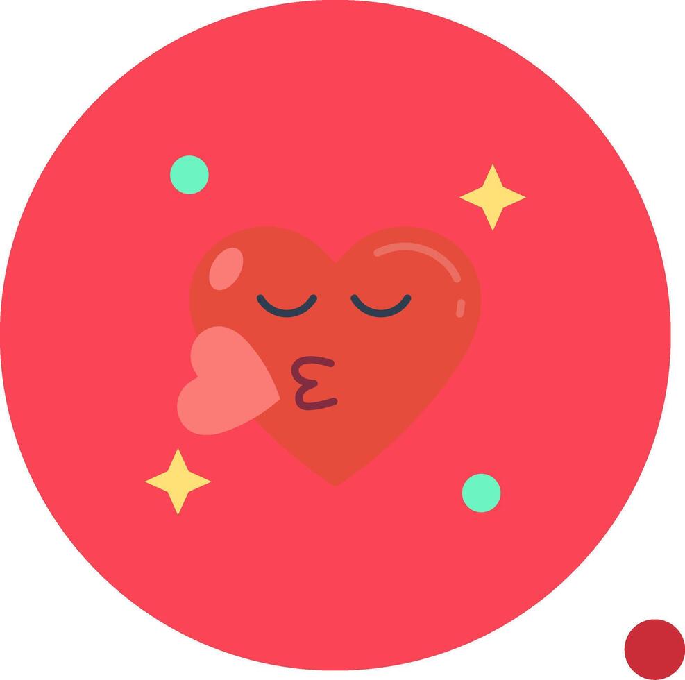 Kiss Long Circle Icon vector