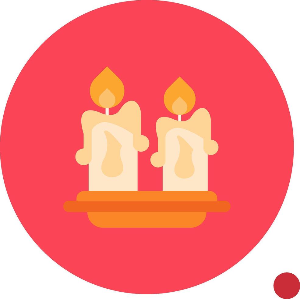 Candles Long Circle Icon vector