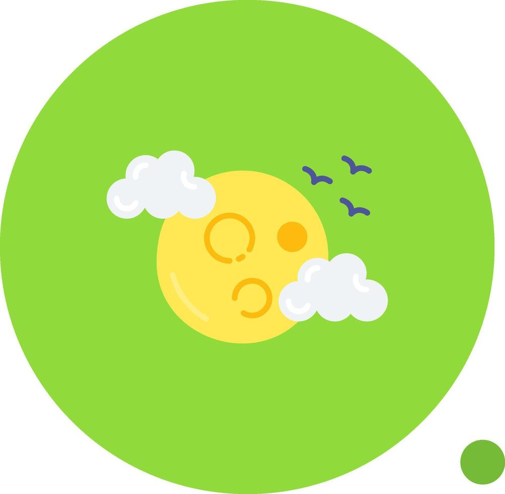 Full moon Long Circle Icon vector