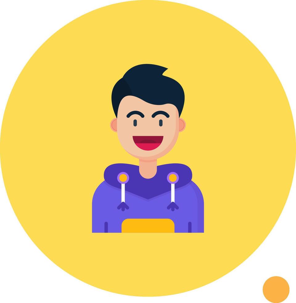 sonrisa largo circulo icono vector