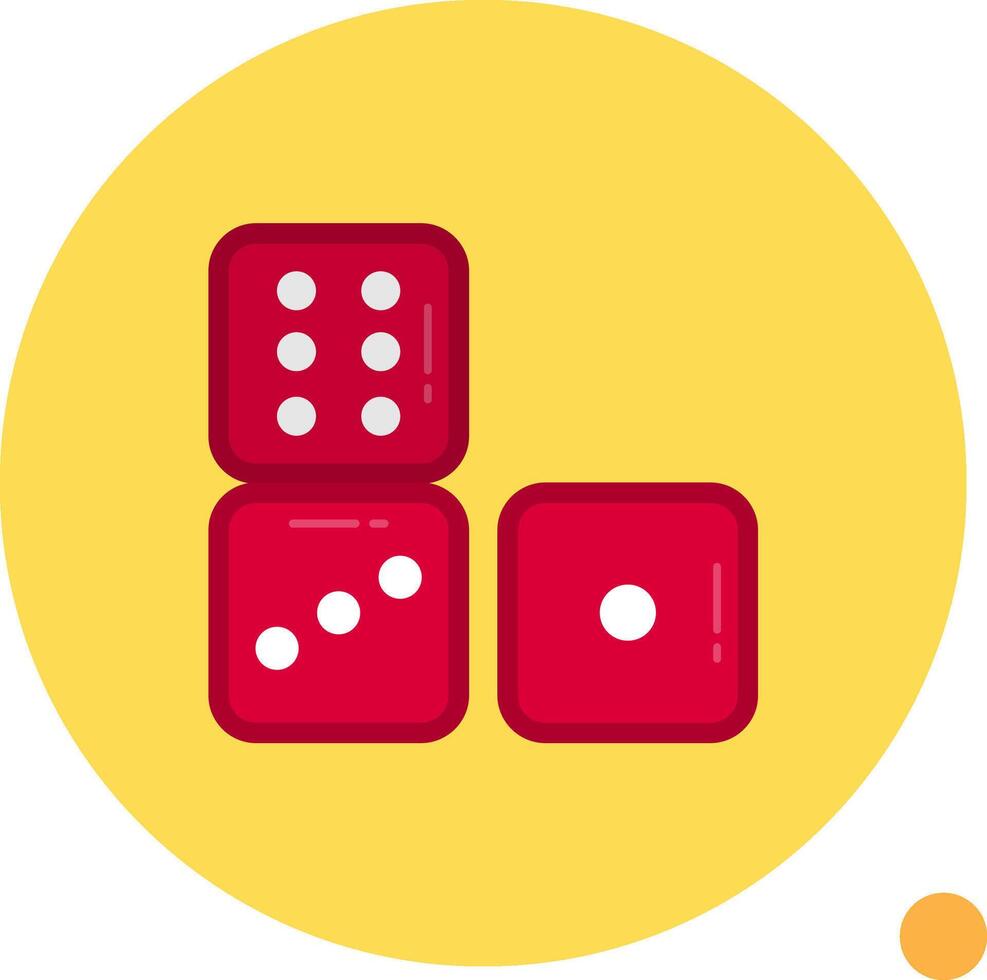 Dices Long Circle Icon vector