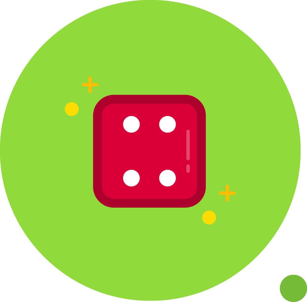 Dice four Long Circle Icon vector