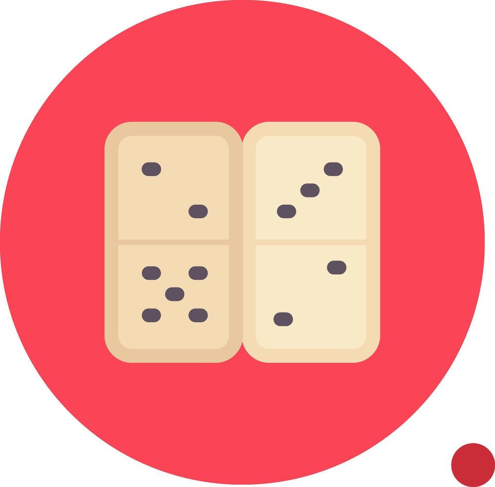 Domino Long Circle Icon vector