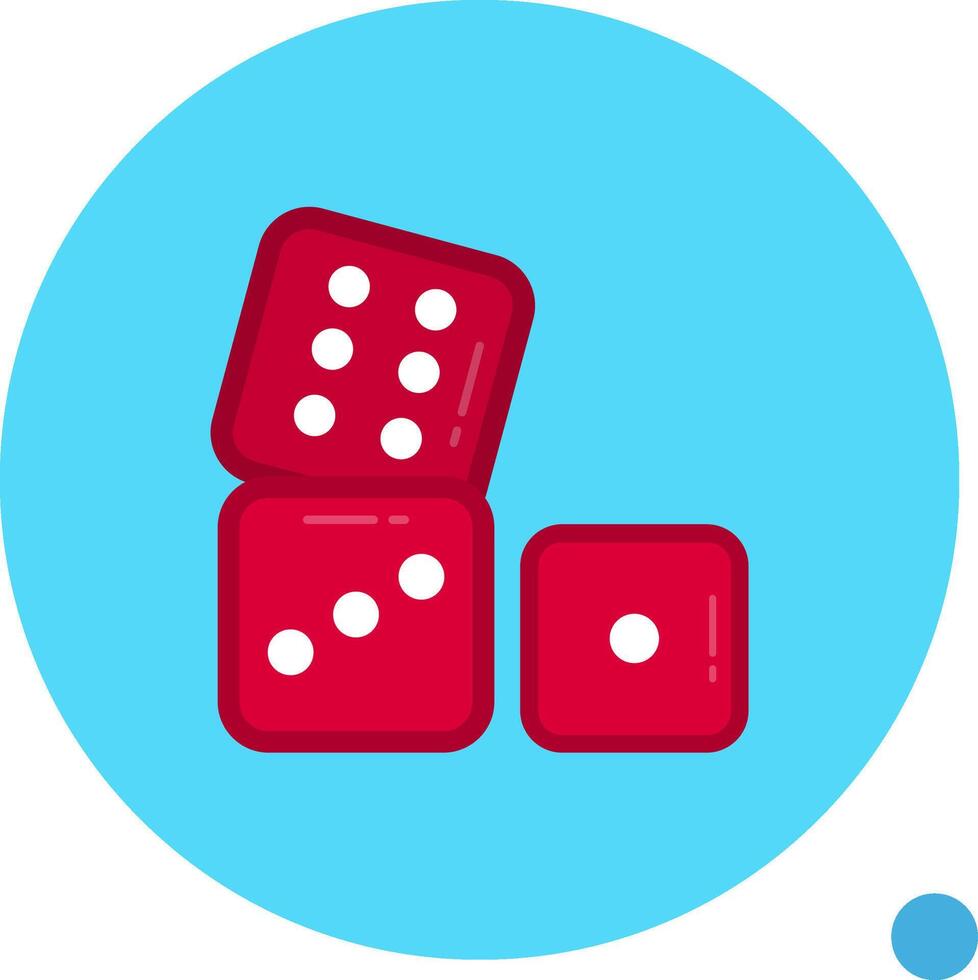 Dices Long Circle Icon vector