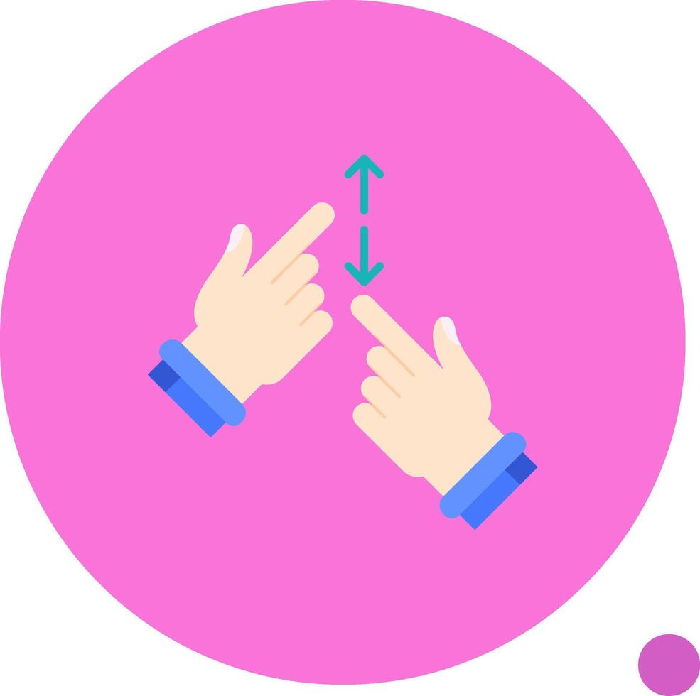 Tap and Scroll Long Circle Icon vector