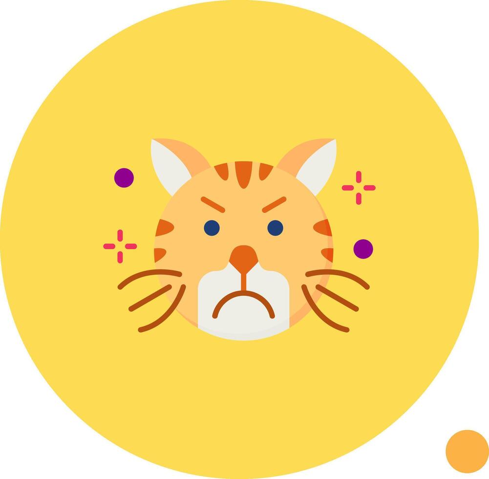 Angry Long Circle Icon vector