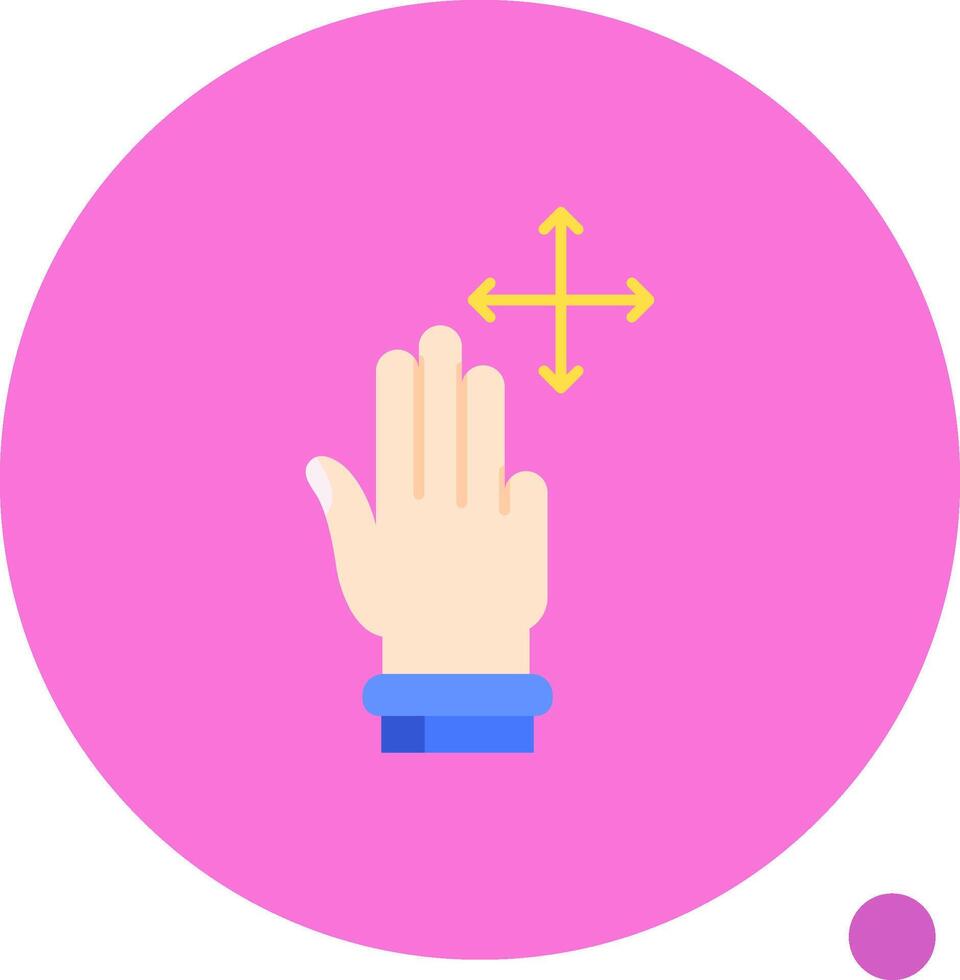 Three Fingers Move Long Circle Icon vector