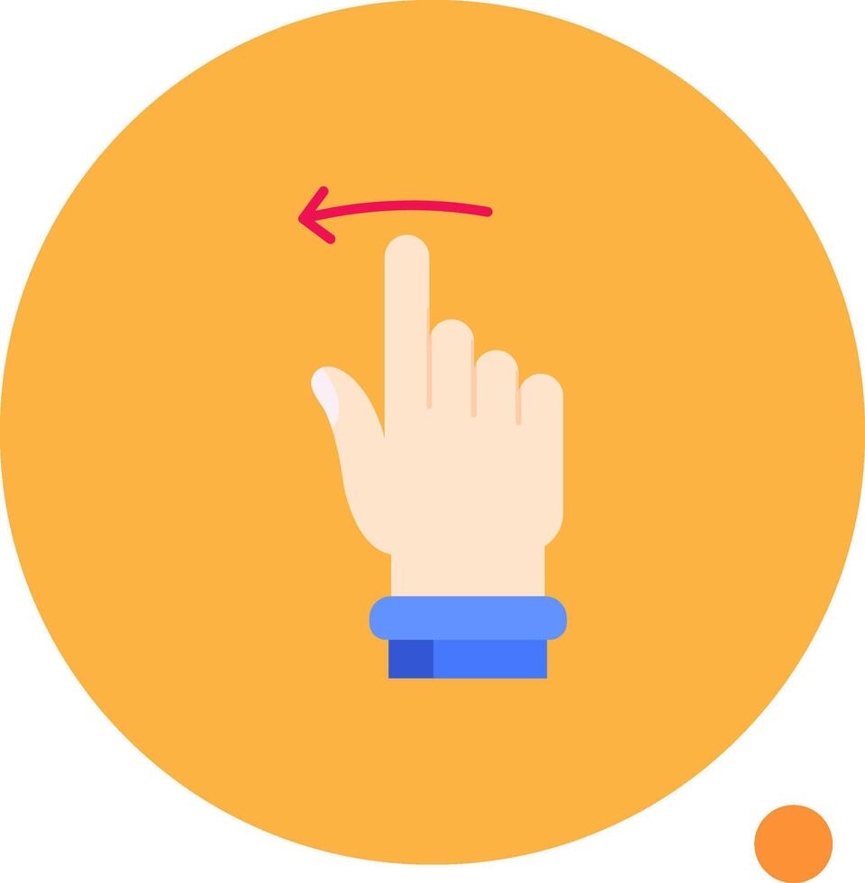 Swipe Left Long Circle Icon vector