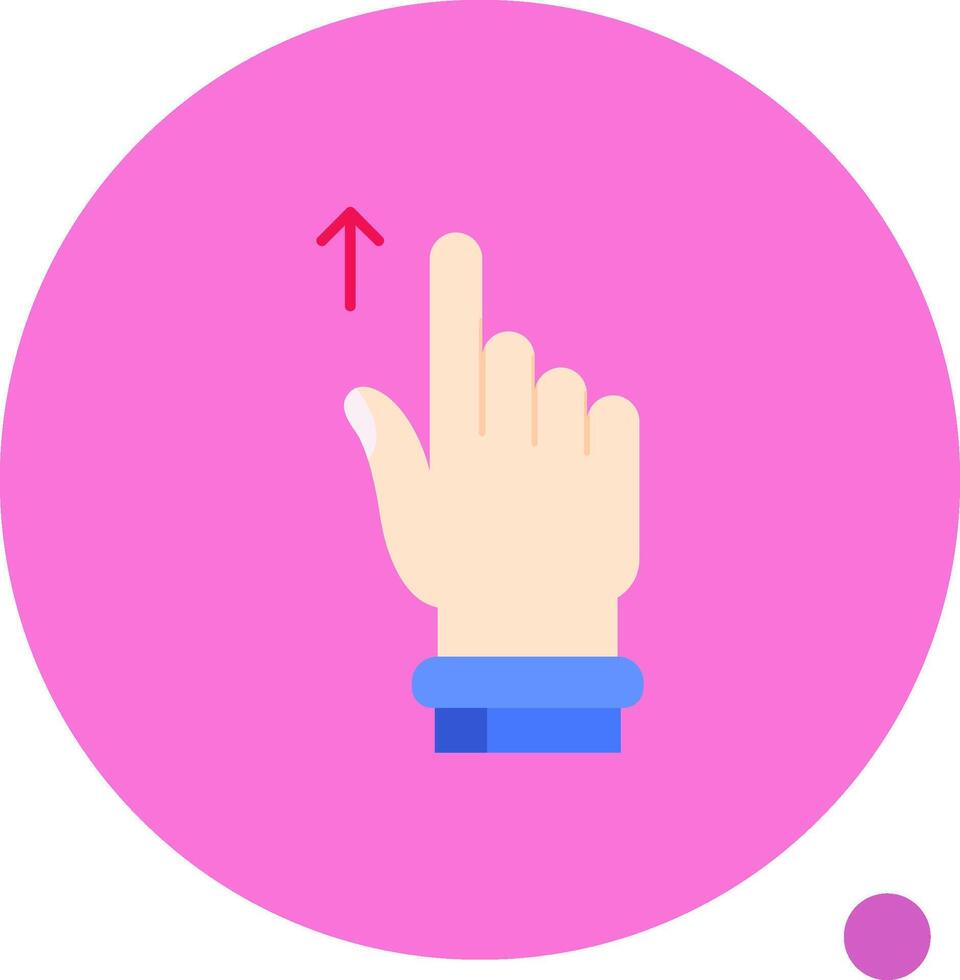 Swipe Up Long Circle Icon vector