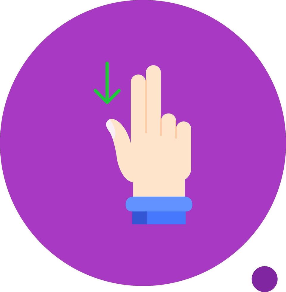 Two Fingers Down Long Circle Icon vector