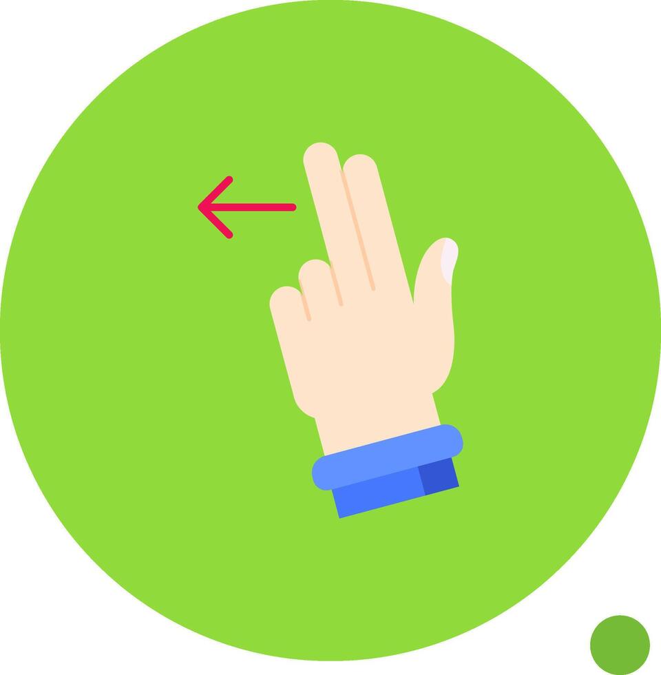 Two Fingers Left Long Circle Icon vector