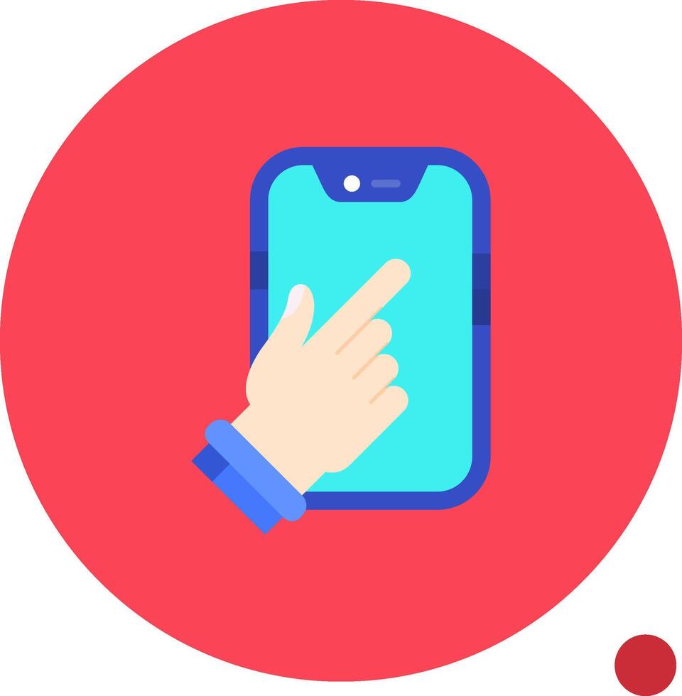 Touch Device Long Circle Icon vector