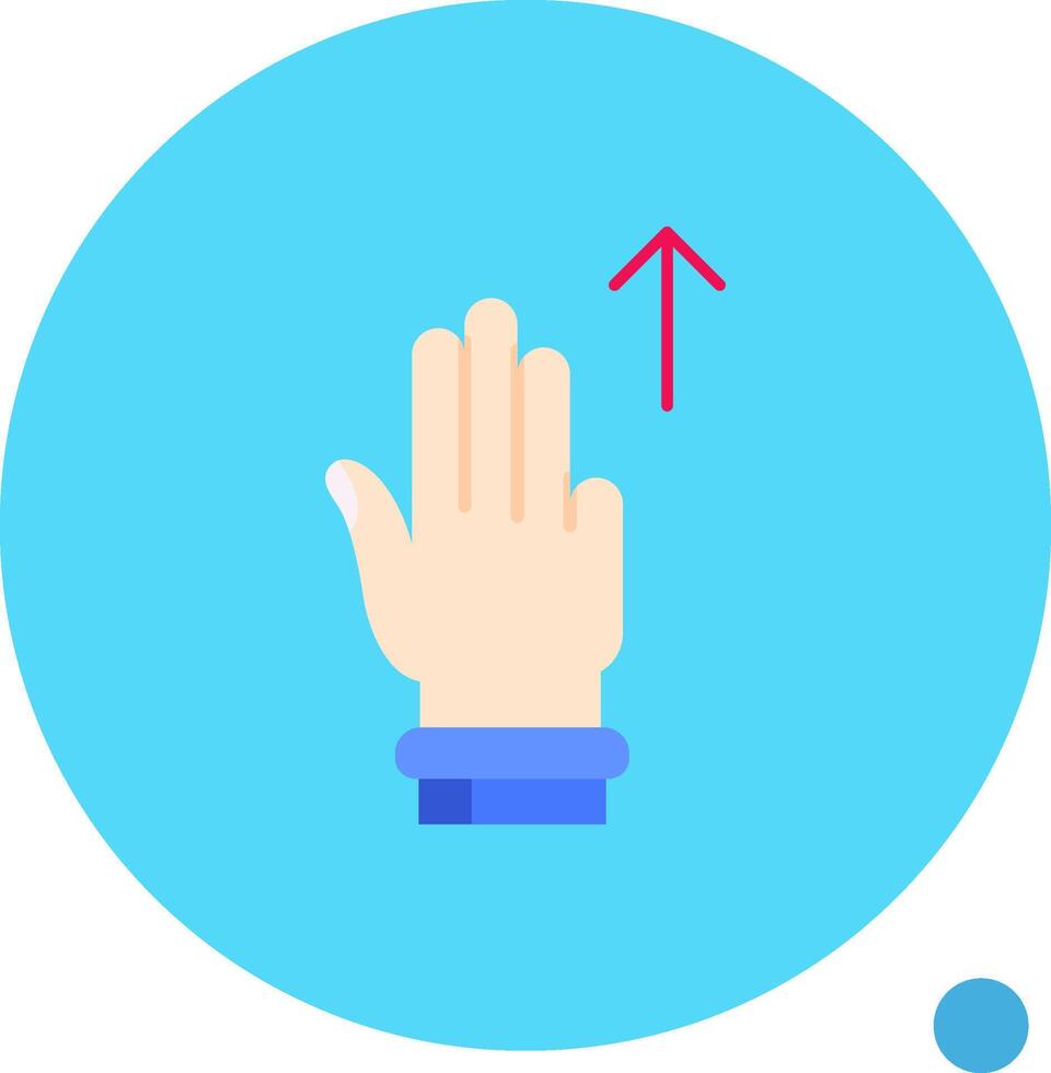 Three Fingers Up Long Circle Icon vector