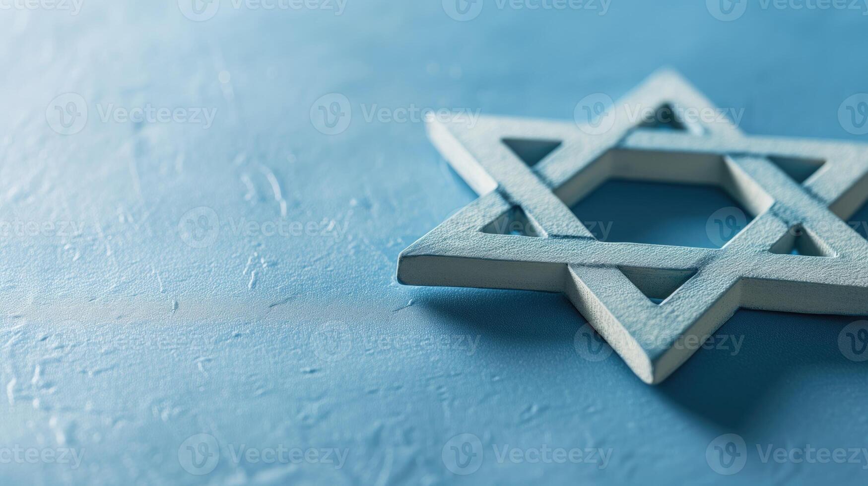 AI generated Blue Star of David on a textured surface photo
