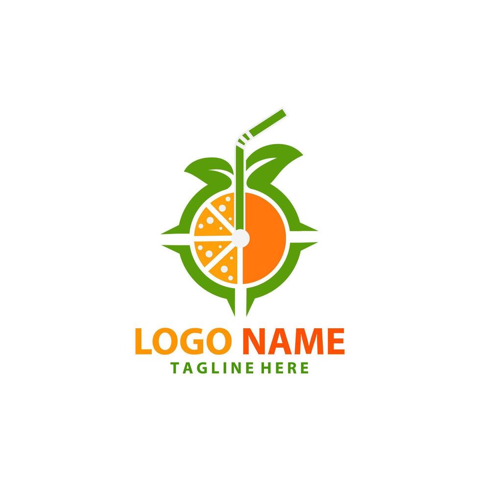 orange juice target logo design vector