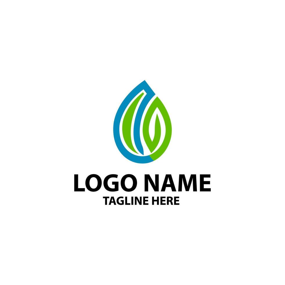 drop green water logo design vector