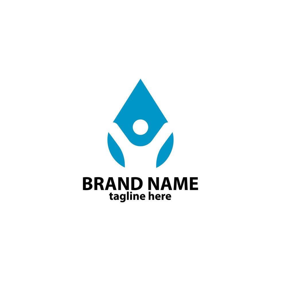 fresh pure water drop logo design vector
