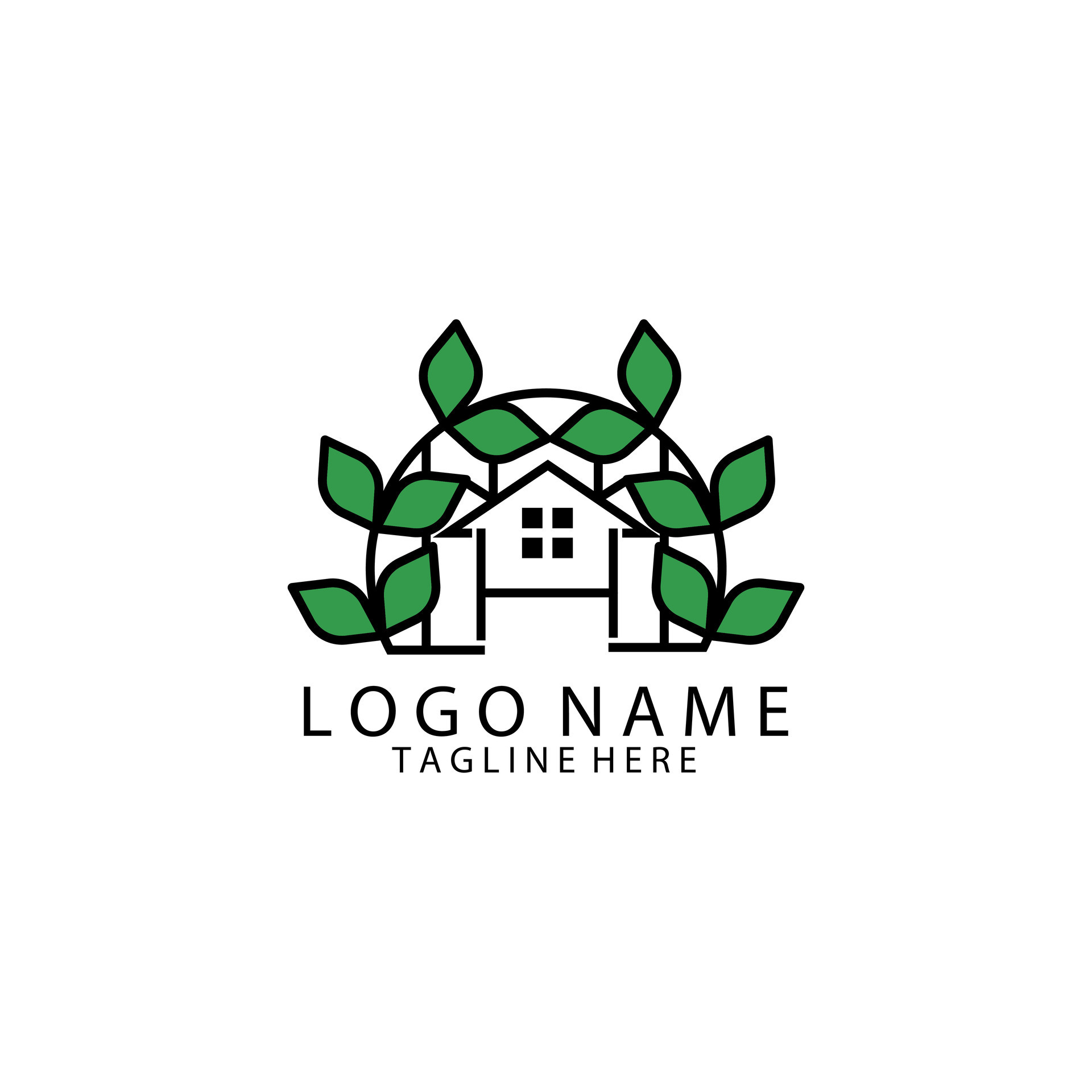 minimalist green house icon logo design vector 37494024 Vector Art at Vecteezy