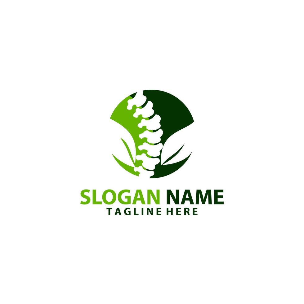 herbal therapy backbone logo design vector