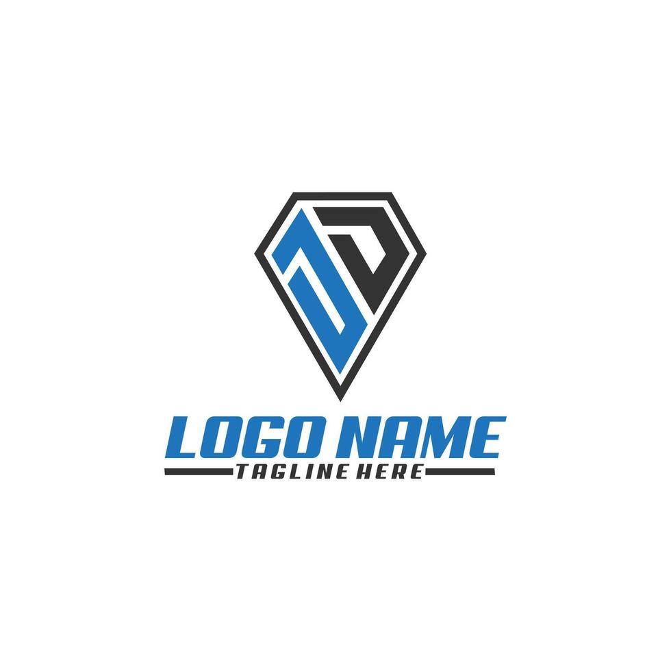 initial DD diamond modern logo design vector