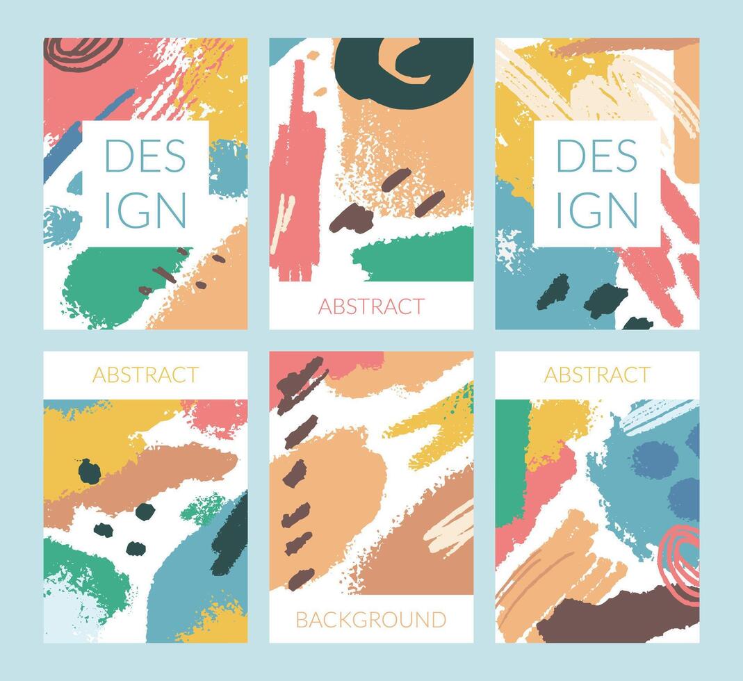 Cartoon Color Abstract Paint Blotches Concept Template Flyer Banner Card. Vector