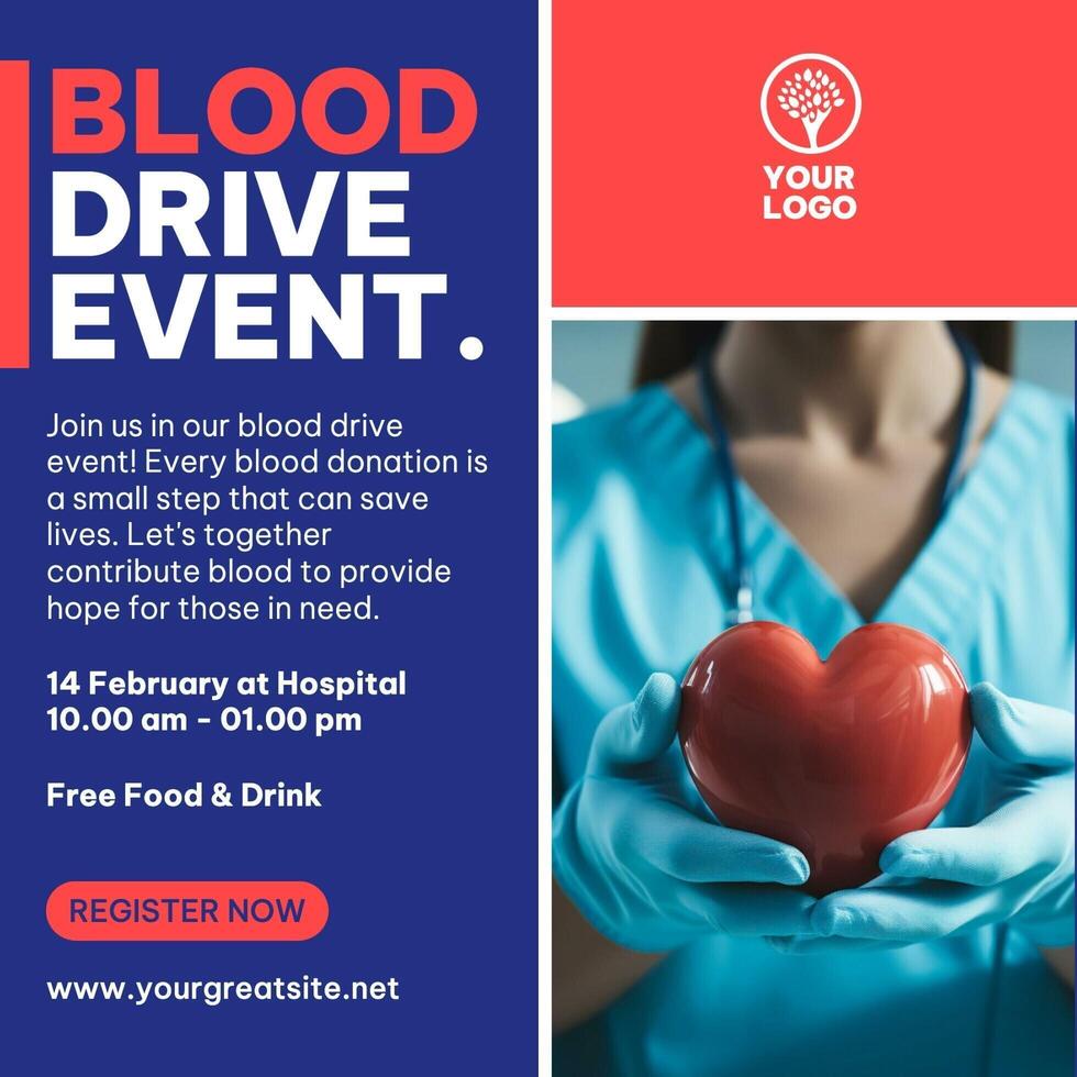 Blood Drive Event Instagram Post template