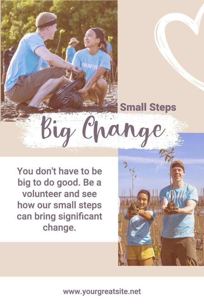 Volunteer - Call to Action Pinterest Graphic template
