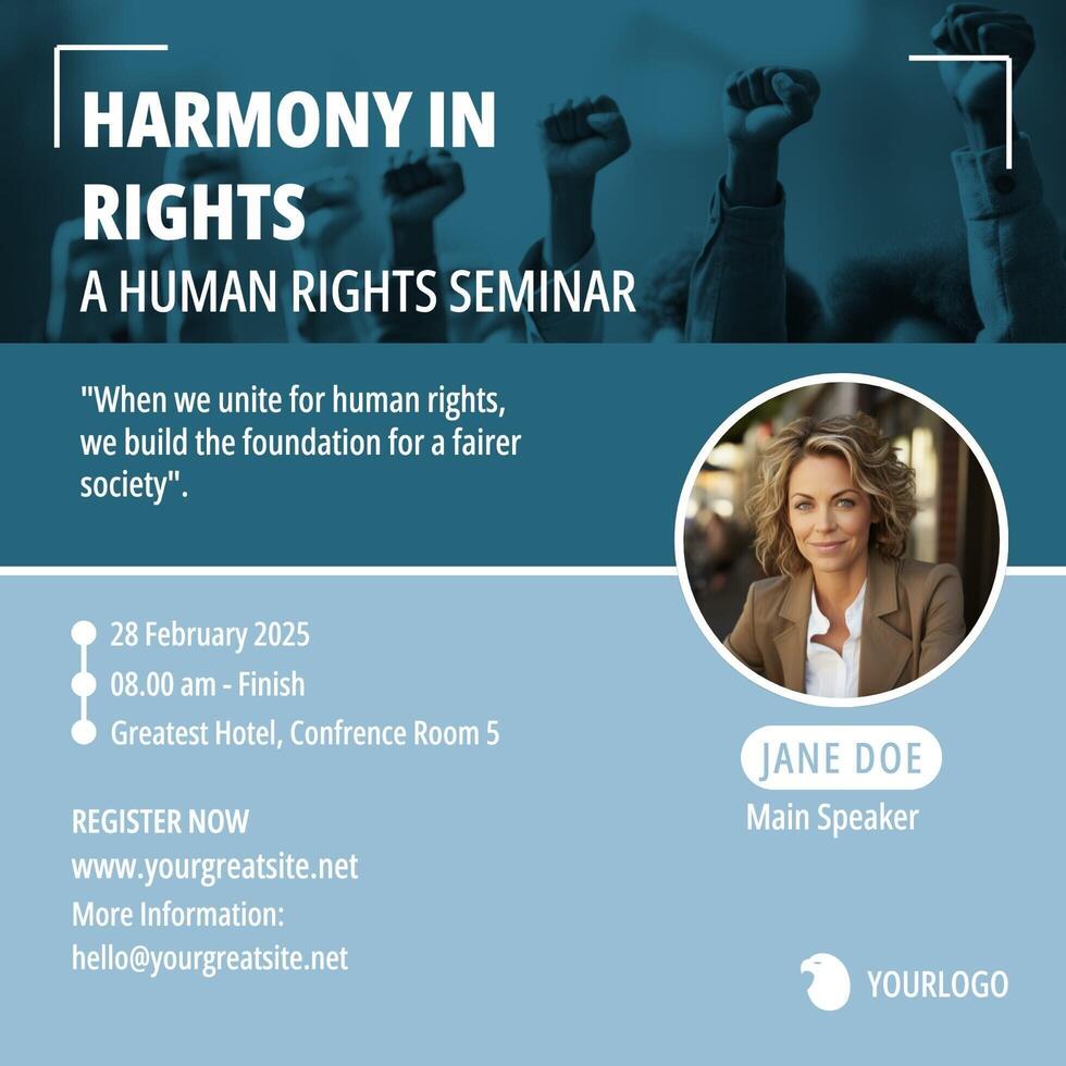 Human Rights Seminar LinkedIn Post template