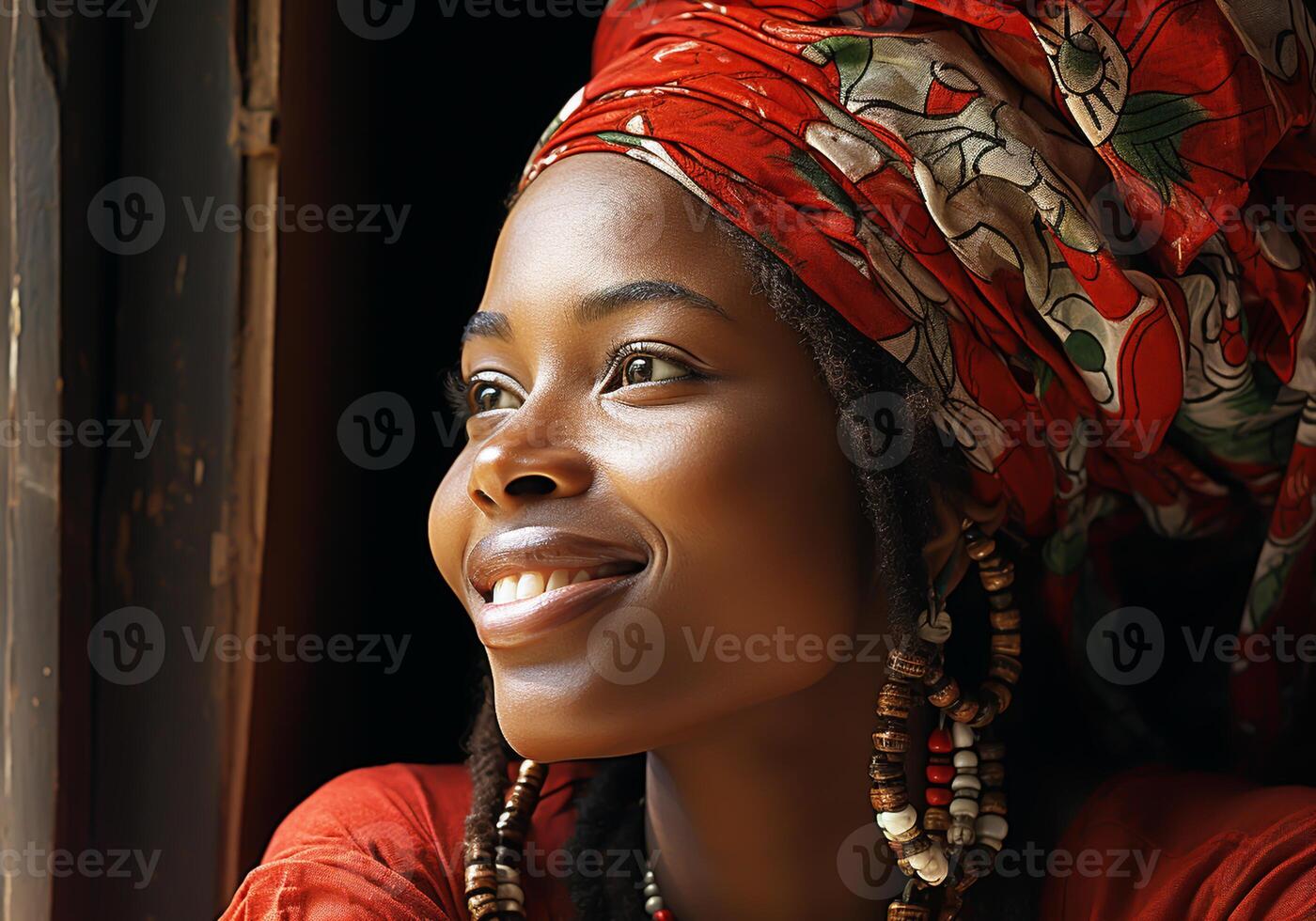 AI generated Woman in traditional clothes and headscarf. Woman's Day. Tradition and culture photo