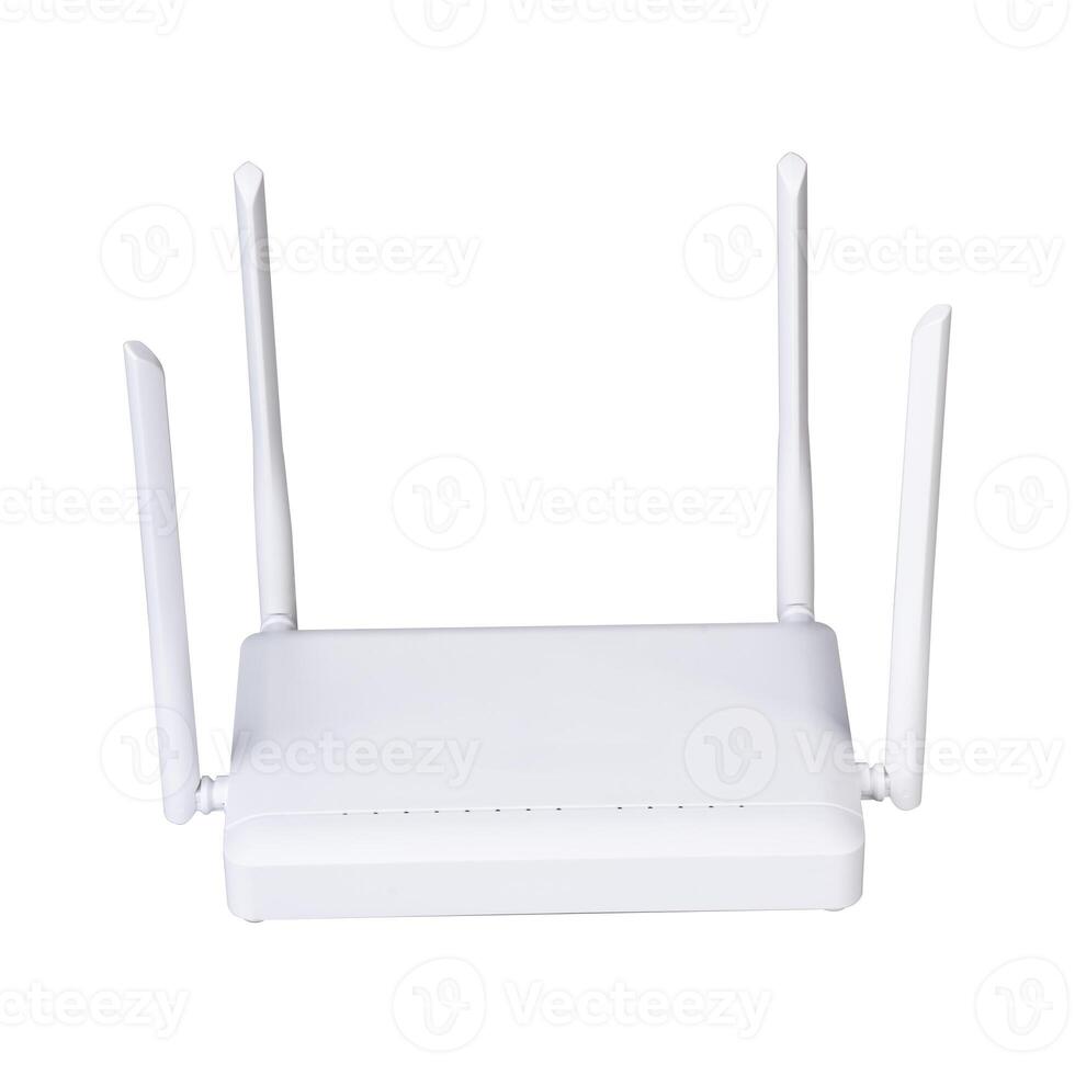 Wireless WiFi router isolated on white background photo