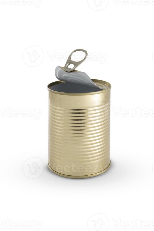 Tin can isolated on white background photo