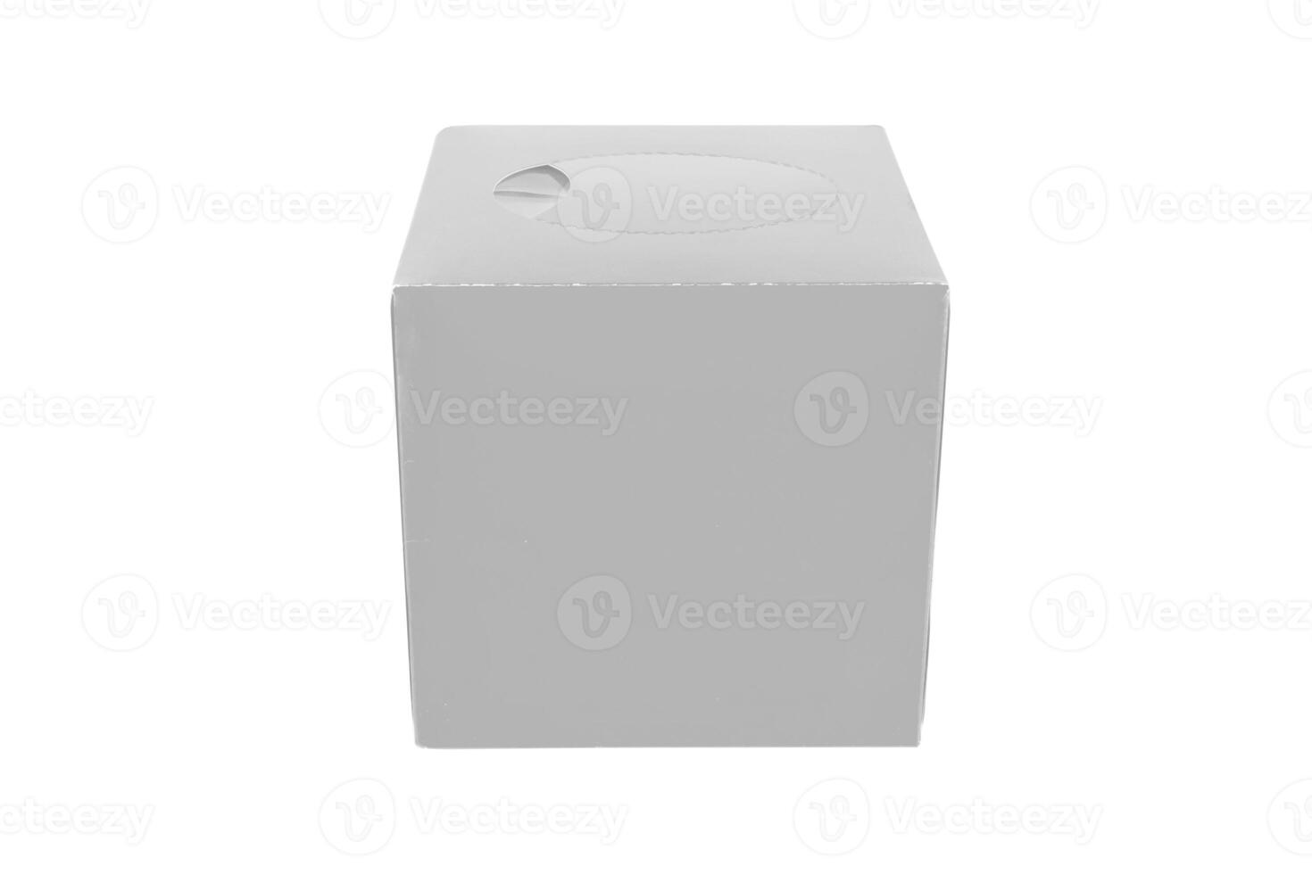 Square Tissues Box Isolated on White Background photo