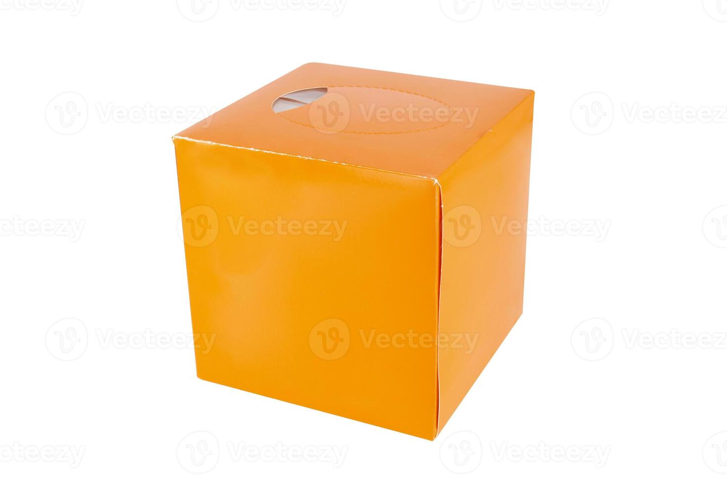 Square Tissues Box Isolated on White Background photo