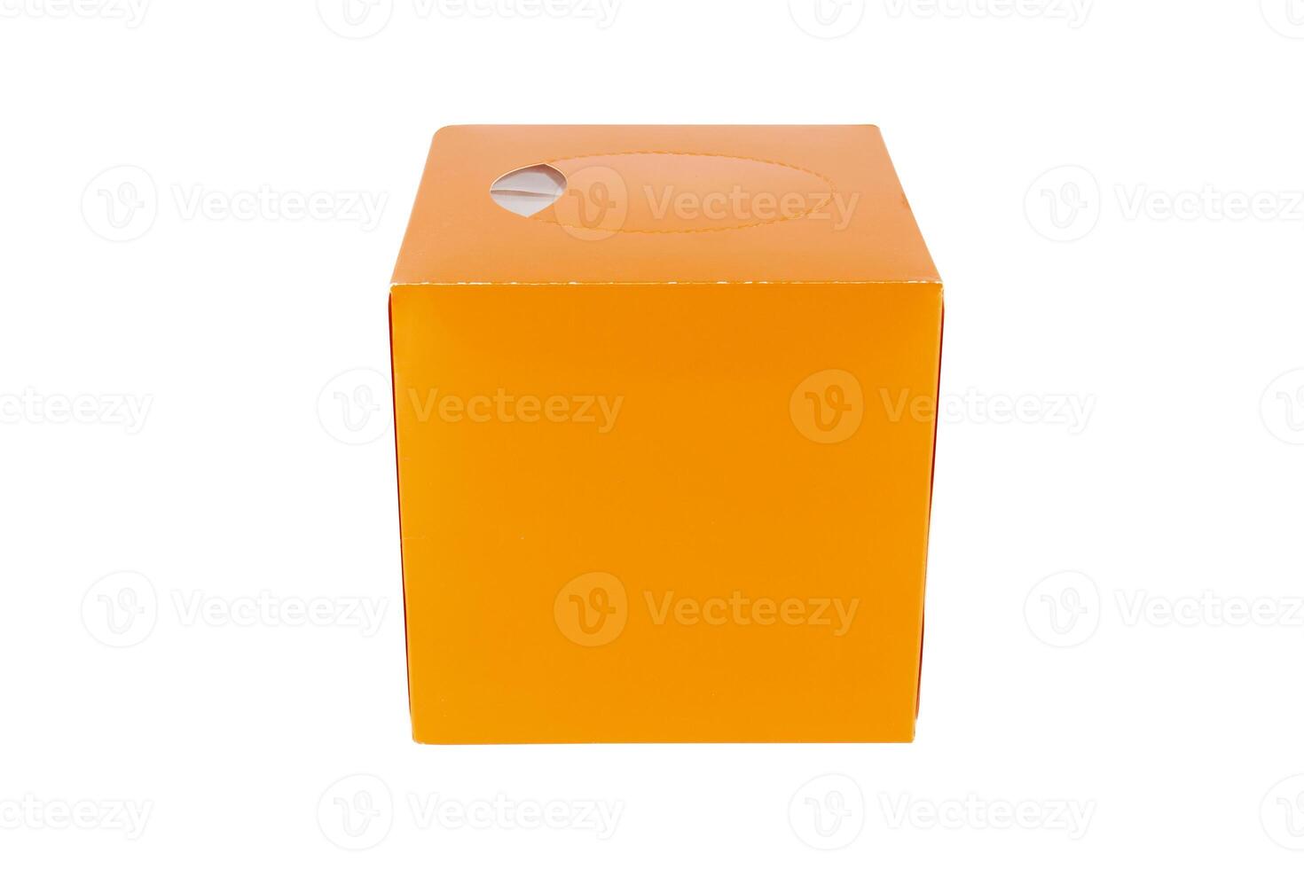 Square Tissues Box Isolated on White Background photo
